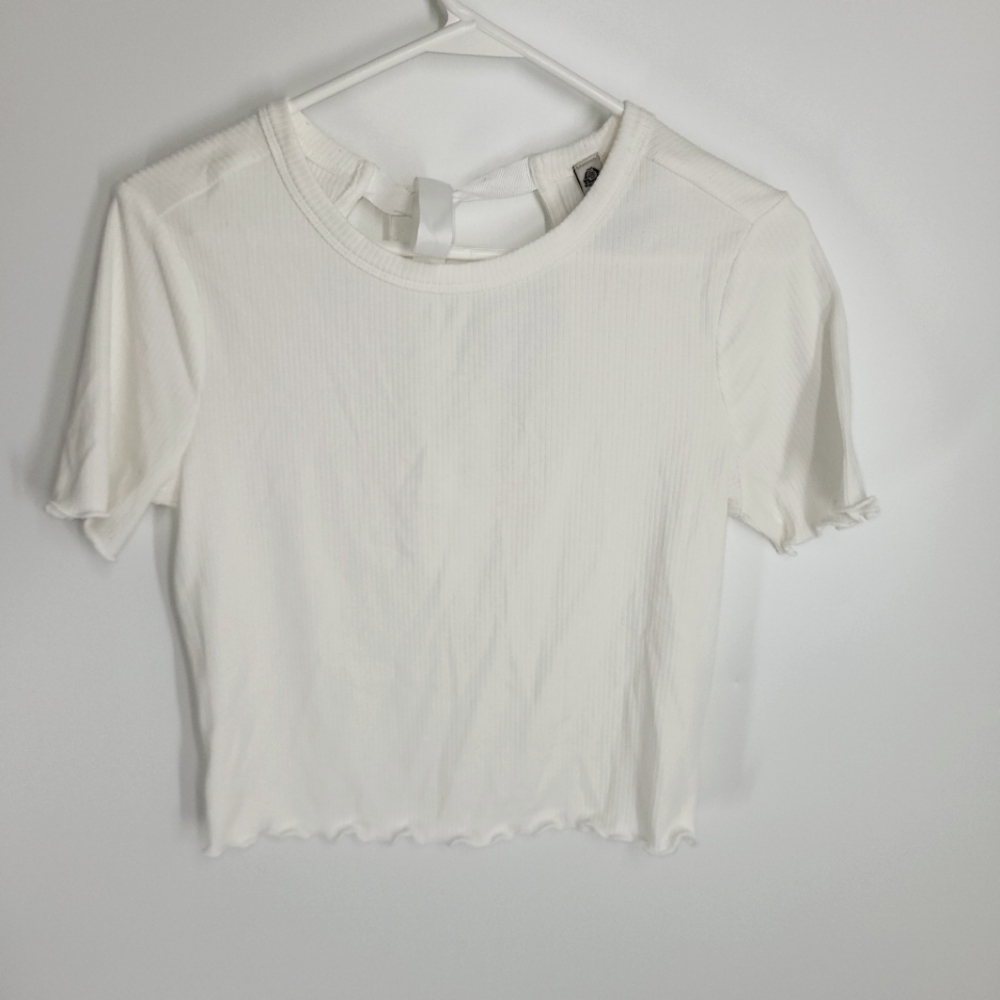 American Rag Cropped Top with Bow on Back Detail